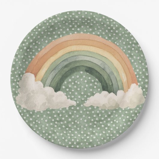 St Patrick's Day Rustic Rainbow Pappteller (Vorderseite)