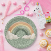 St. Patricks Day Rustikales Regenbogen Pappteller (Party)