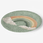 St. Patricks Day Rustikales Regenbogen Pappteller (Schrägansicht)