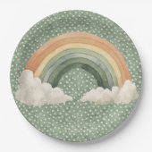 St. Patricks Day Rustikales Regenbogen Pappteller (Vorderseite)