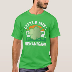 St Patricks Day S Girls Kleine Miss Shenanigans Ir T-Shirt