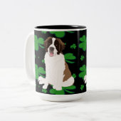 St. Patrick's Day Saint Bernard Zweifarbige Tasse (Vorderseite Links)