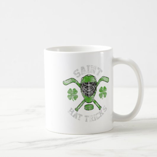 St Patricks Day Saint Hat Tricks Hockey Kleeblatt Kaffeetasse (Rechts)
