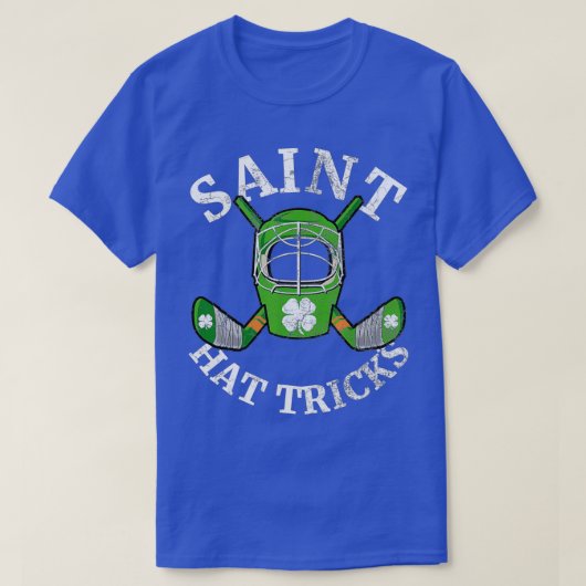 St Patricks Day Saint Hat Tricks Hockey Kleeblatt T-Shirt (Design vorne)