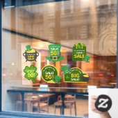 St Patrick's Day Sale Collection 6 Unternehmen Fensteraufkleber (Café-Fenster)