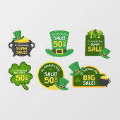 St Patrick's Day Sale Collection 6 Unternehmen Fensteraufkleber (Blatt)