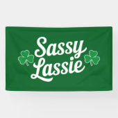 St Patricks Day Sassy Lassie Funny Irish Banner (Horizontal)