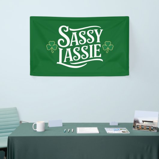 St Patricks Day Sassy Lassie Funny Irish Girl Banner (Messeveranstaltung)