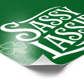 St Patricks Day Sassy Lassie Funny Irish Girl Fotodruck (Ecke)