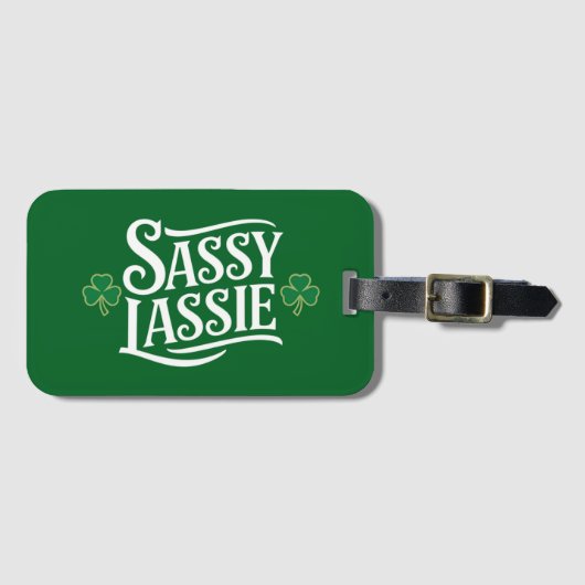 St Patricks Day Sassy Lassie Funny Irish Girl Gepäckanhänger (Vorderseite (Horizontal))