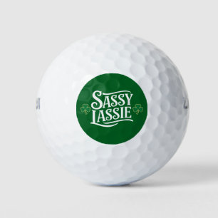 St Patricks Day Sassy Lassie Funny Irish Girl Golfball