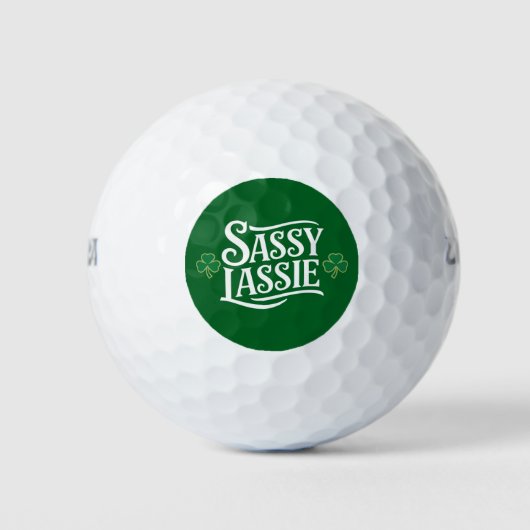 St Patricks Day Sassy Lassie Funny Irish Girl Golfball (Vorderseite)