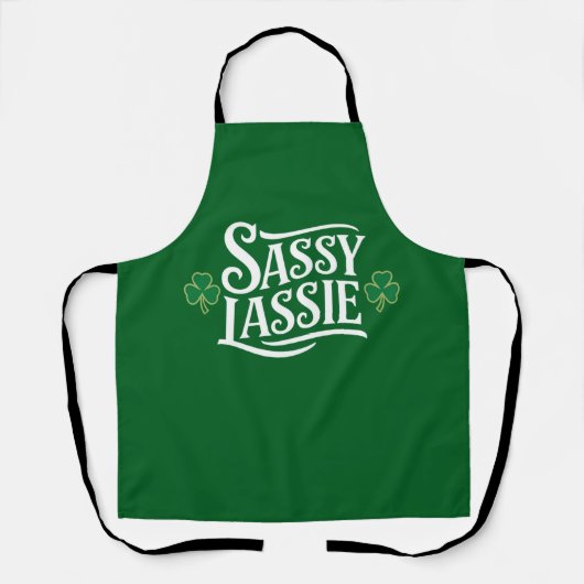 St Patricks Day Sassy Lassie Funny Irish Girl Schürze (Vorderseite)
