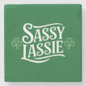 St Patricks Day Sassy Lassie Funny Irish Girl Steinuntersetzer (Vorderseite)