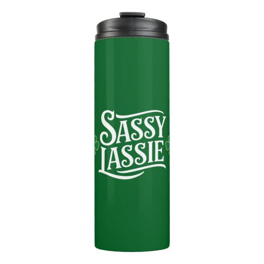 St Patricks Day Sassy Lassie Funny Irish Girl Thermosbecher (Vorderseite)