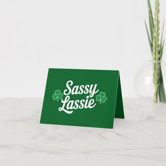 St Patricks Day Sassy Lassie Funny Irish Karte (Vorderseite)
