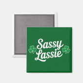 St Patricks Day Sassy Lassie Funny Irish Magnet (Vorderseite/Rückseite)