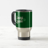 St Patricks Day Sassy Lassie Funny Irish Reisebecher (Vorderseite Links)