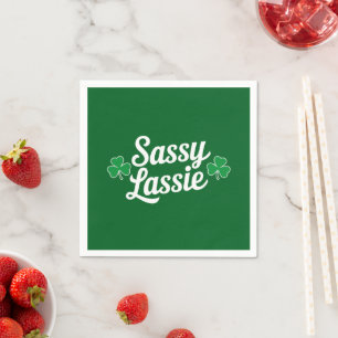 St Patricks Day Sassy Lassie Funny Irish Serviette