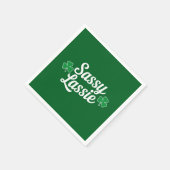 St Patricks Day Sassy Lassie Funny Irish Serviette (Ecke)