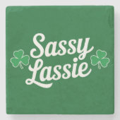 St Patricks Day Sassy Lassie Funny Irish Steinuntersetzer (Vorderseite)