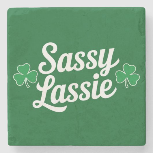 St Patricks Day Sassy Lassie Funny Irish Steinuntersetzer (Vorderseite)