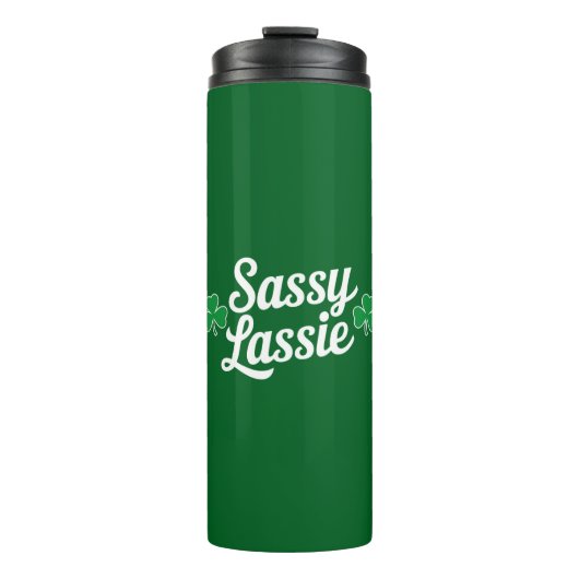 St Patricks Day Sassy Lassie Funny Irish Thermosbecher (Vorderseite)