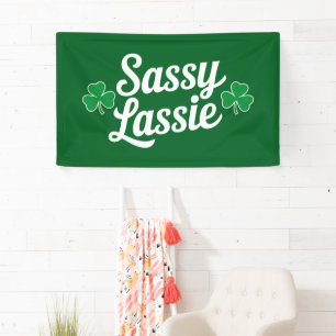 St. Patricks Day Sassy Lassie Lustiger Ire  Banner