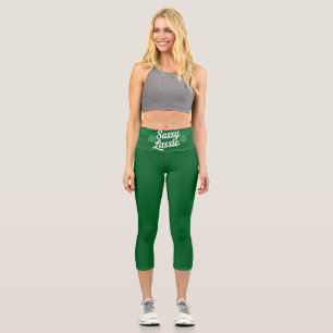 St. Patricks Day Sassy Lassie Lustiger Ire  Capri Leggings