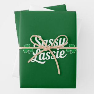 St. Patricks Day Sassy Lassie Lustiger Ire Geschenkpapier Set