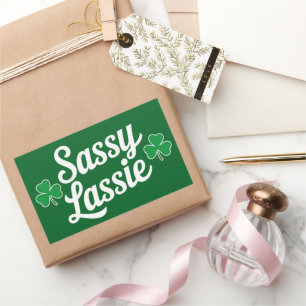 St. Patricks Day Sassy Lassie Lustiger Ire  Rechteckiger Aufkleber