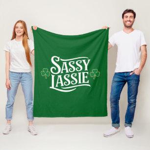St. Patricks Day Sassy Lassie Lustiges Irisches Mä Fleecedecke