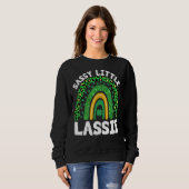 St Patricks Day Sassy Little Lassie Boho Leopard R Sweatshirt (Vorne ganz)