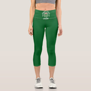 St Patricks Day Sassy Little Lassie Kids Girl Capri Leggings