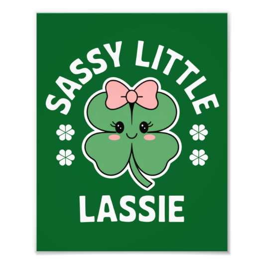 St Patricks Day Sassy Little Lassie Kids Girl Fotodruck (Vorne)