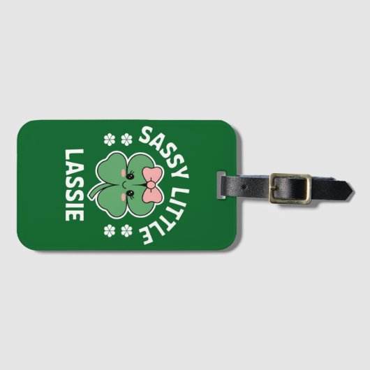 St Patricks Day Sassy Little Lassie Kids Girl Gepäckanhänger (Vorderseite (Horizontal))