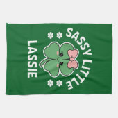 St Patricks Day Sassy Little Lassie Kids Girl Geschirrtuch (Horizontal)