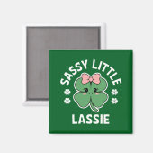 St Patricks Day Sassy Little Lassie Kids Girl Magnet (Vorderseite/Rückseite)