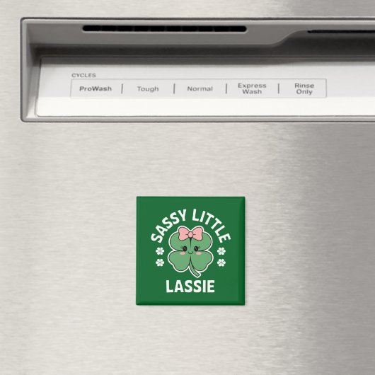 St Patricks Day Sassy Little Lassie Kids Girl Magnet (In Situ (Geschirrspüler))