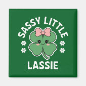 St Patricks Day Sassy Little Lassie Kids Girl Magnet (Vorne)