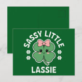 St Patricks Day Sassy Little Lassie Kids Girl Postkarte (Vorne/Hinten)