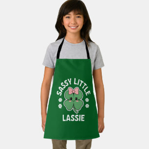 St Patricks Day Sassy Little Lassie Kids Girl Schürze