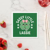 St Patricks Day Sassy Little Lassie Kids Girl Serviette (Beispiel)