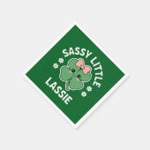 St Patricks Day Sassy Little Lassie Kids Girl Serviette (Ecke)