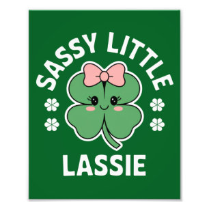 St Patricks Day Sassy Little Lassie Kinder Mädchen Fotodruck