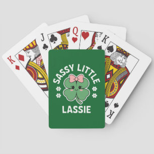 St Patricks Day Sassy Little Lassie Kinder Mädchen Spielkarten