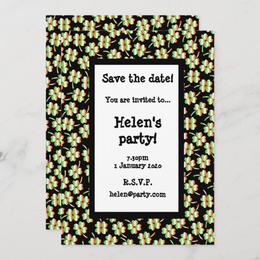 St. Patrick's Day Save The Date (Vorne/Hinten)