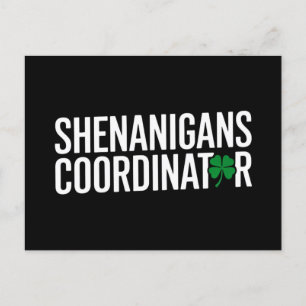 St. Patrick's Day Schabernack-Koordinator Postkarte