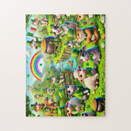 St. Patricks Day, Schafe Kühe Katzen, Kobold Puzzle