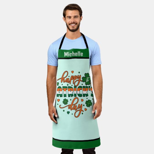 St. Patrick's Day Schürze - Individuelle Name Küch (Getragen)